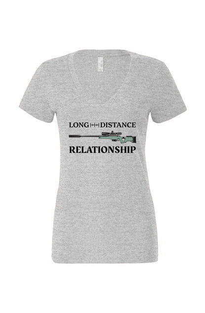 Long Distance - Womens Deep V Tee